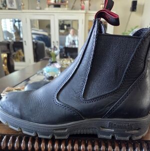 Redback Black Leather Men's Boots